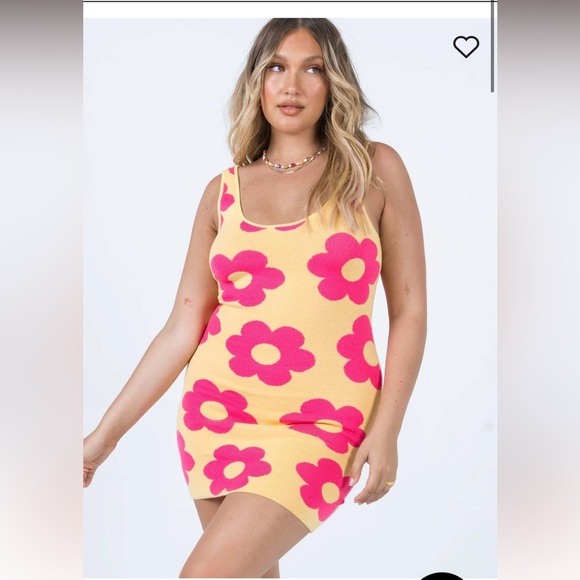 NWT Princess Polly Lennon Mini Dress Yellow Floral - Picture 3 of 7